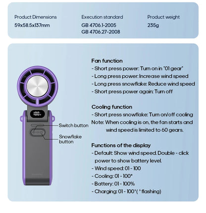 Foldable Rechargeable Fan (3600mAh)